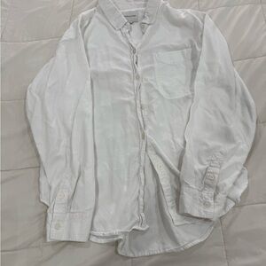 American Eagle Outfitters White Casual Button Down Shirt